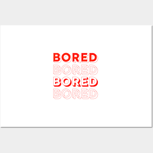 Bored red and white Posters and Art